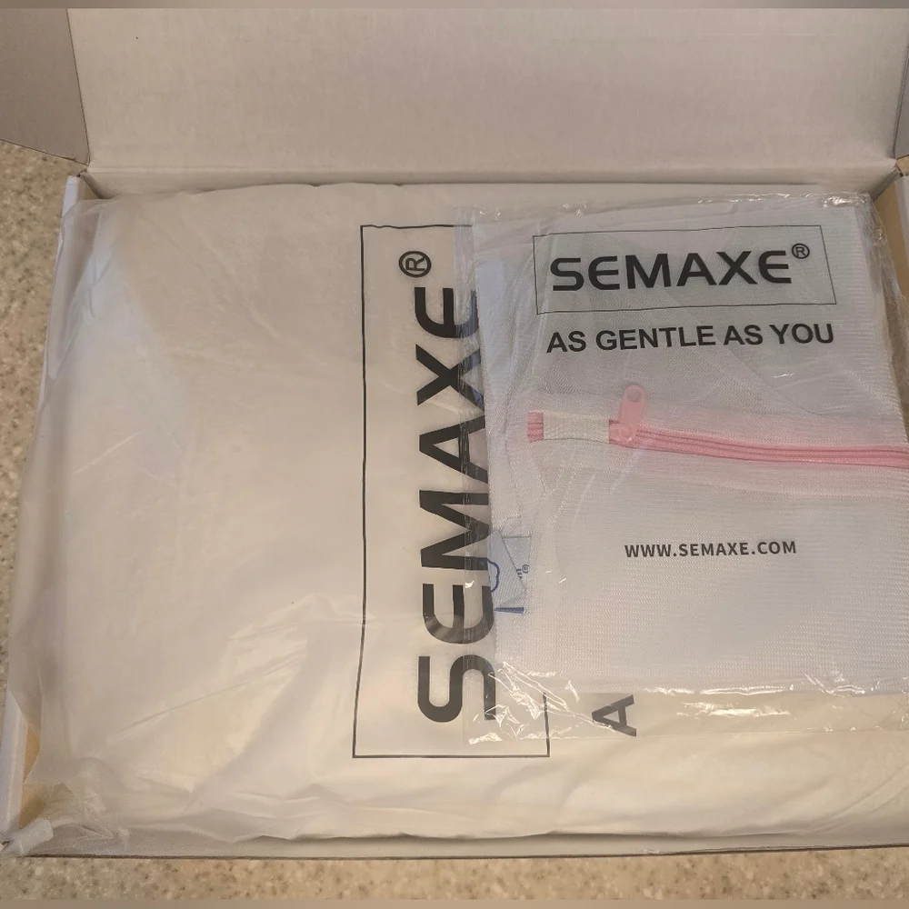 SEMAXE White Towel Set, 100% Cotton with Hanging Loops, 8piece Set